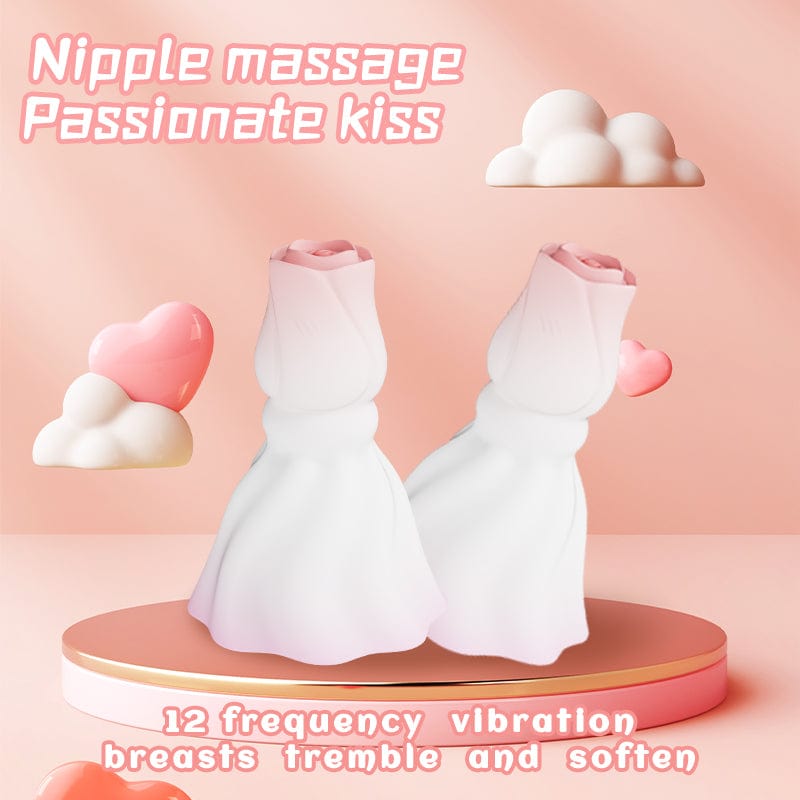 Yeain Stimulating Nipple Vibrator, Manual Suction Teasing Rose-Shaped Adult Pleasure Toy