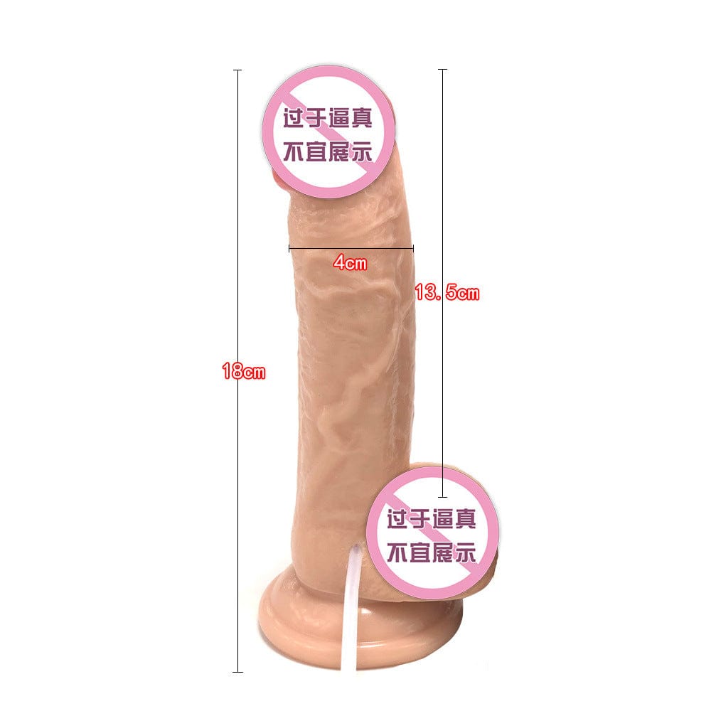 逼真大假阳具,供她收入模拟,带泵 21.5 厘米(带肤色)