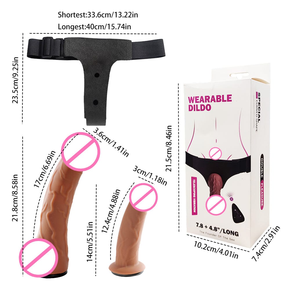 YEAIN Wearable Strap-On with Double Wings – Retractable Soft Flesh Dildo Electric Adult Sex Toy for Couples & Female Masturbation