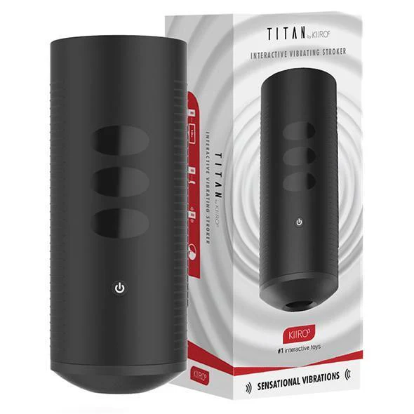 Kiiroo - Titan Interactive Vibrating Masturbator Stroker (Black)