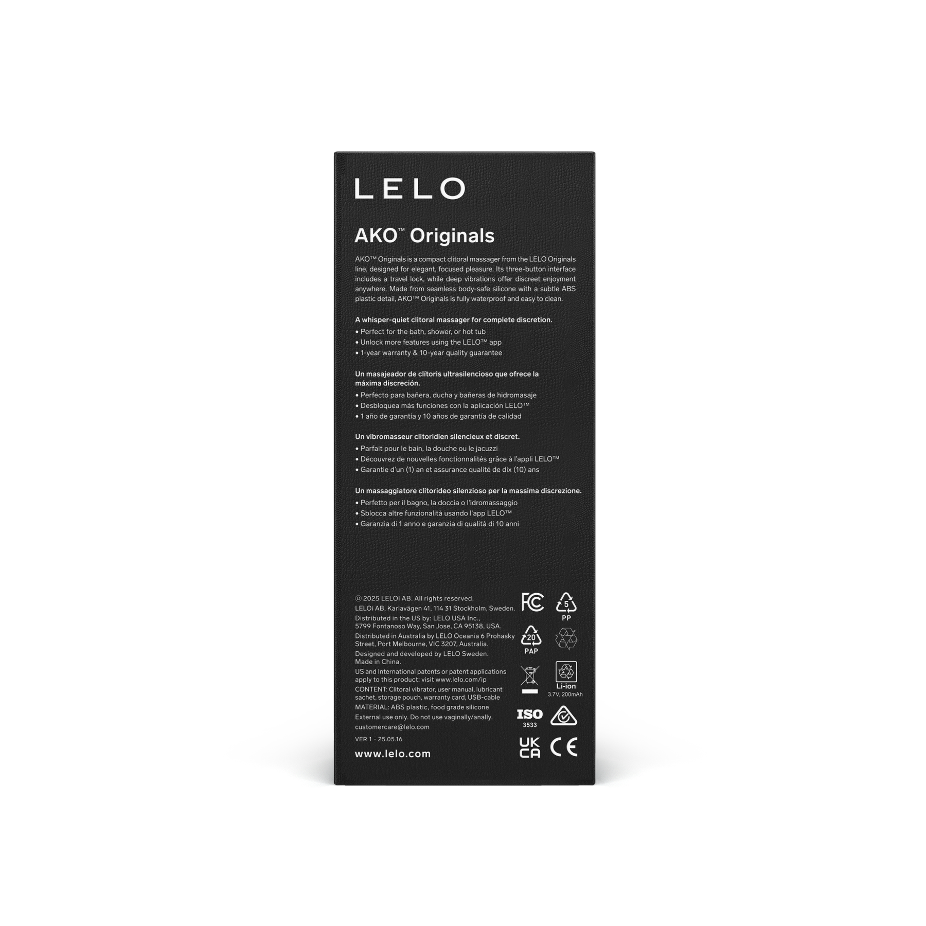 LELO AKO Originals with App Control Clitoral Vibrator 阴蒂按摩棒