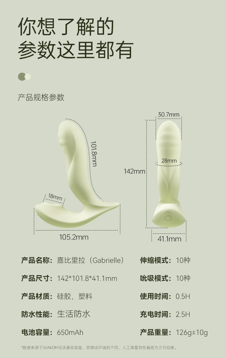 Svakom Gabrielle Wearable Thrusting & Suction Vibrator for Women – Clitoral & G-spot Massager, Instant Orgasm, Intense Pleasure 女用可穿戴伸缩吮吸跳蛋 阴蒂 & G点按摩器,快速高潮,强烈快感