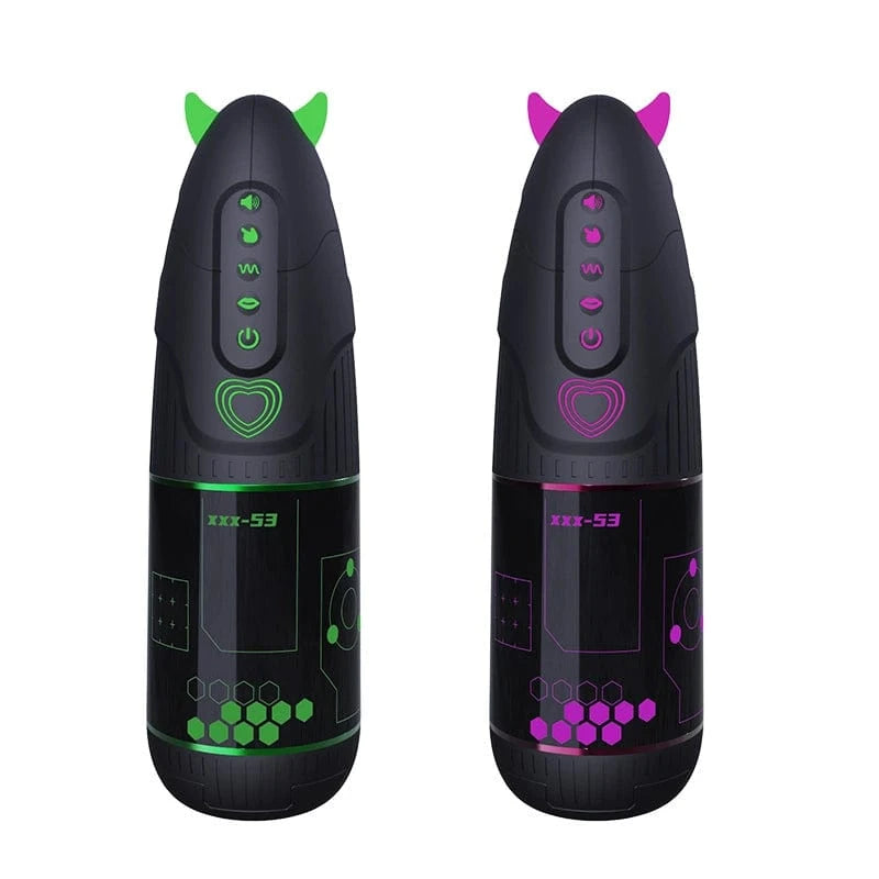 YUU Little Devil Fully Automatic Male Masturbator – APP-Controlled Suction, Vibration, Thrusting & Rotation – Electric Adult Toy (Includes 3 Interchangeable Sleeves)
