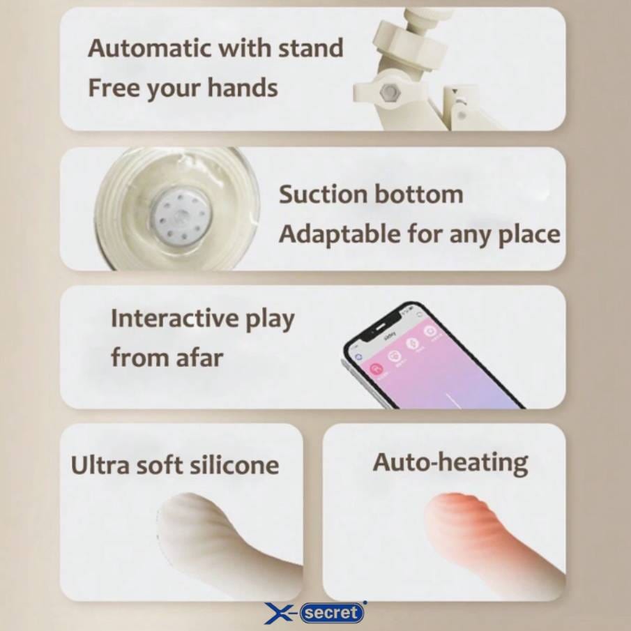 KIss 玩具 TUTU APP 推力假阳具机长距离控制免提加热假阳具振动器适合她
