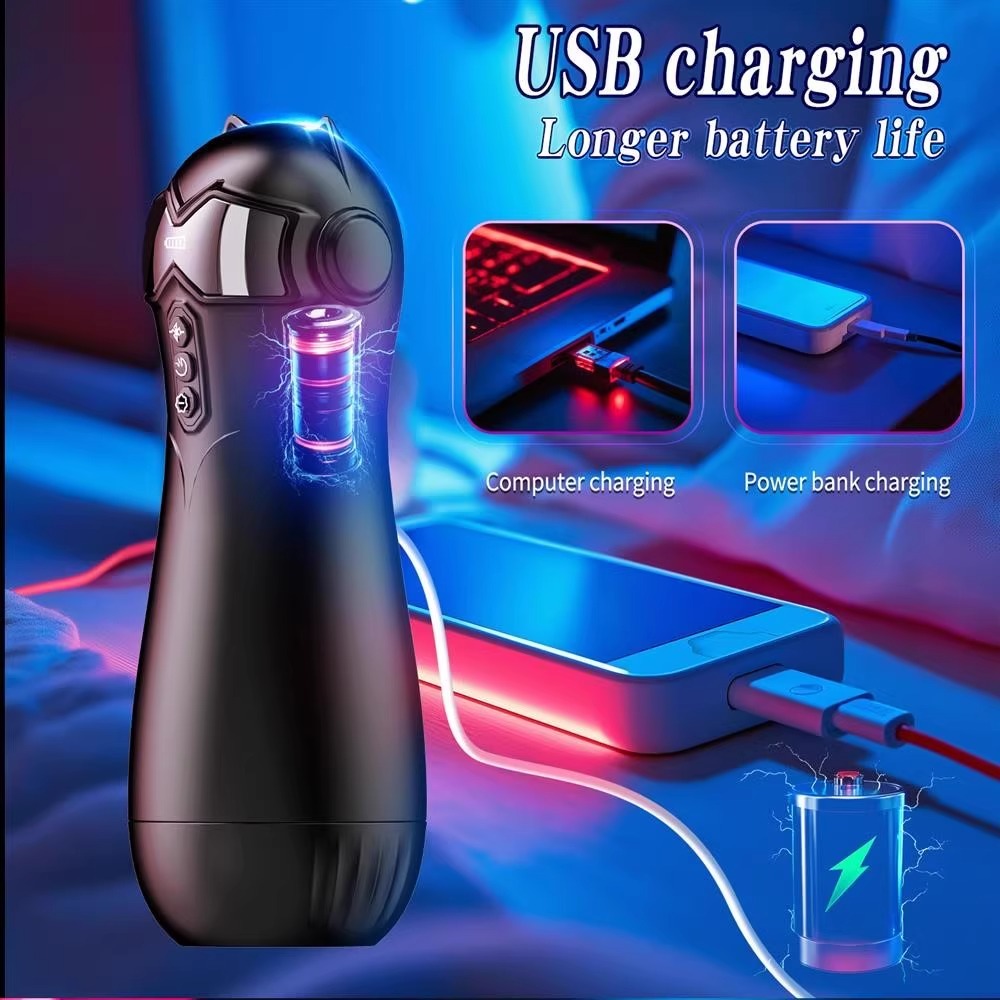 Catwoman Male Masturbator – Bluetooth Version, Intelligent Fully Automatic Suction, Vibration, Voice, and Hands-Free Function 猫女飞机杯智能全自动吮吸震动发音蓝牙免提男性