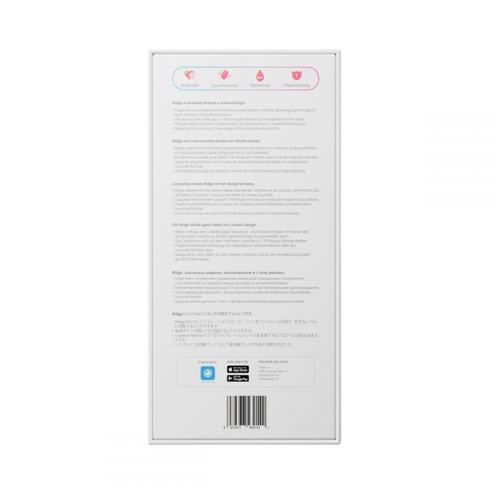Lovense Ridge App-controlled vibrating and rotating anal beads
