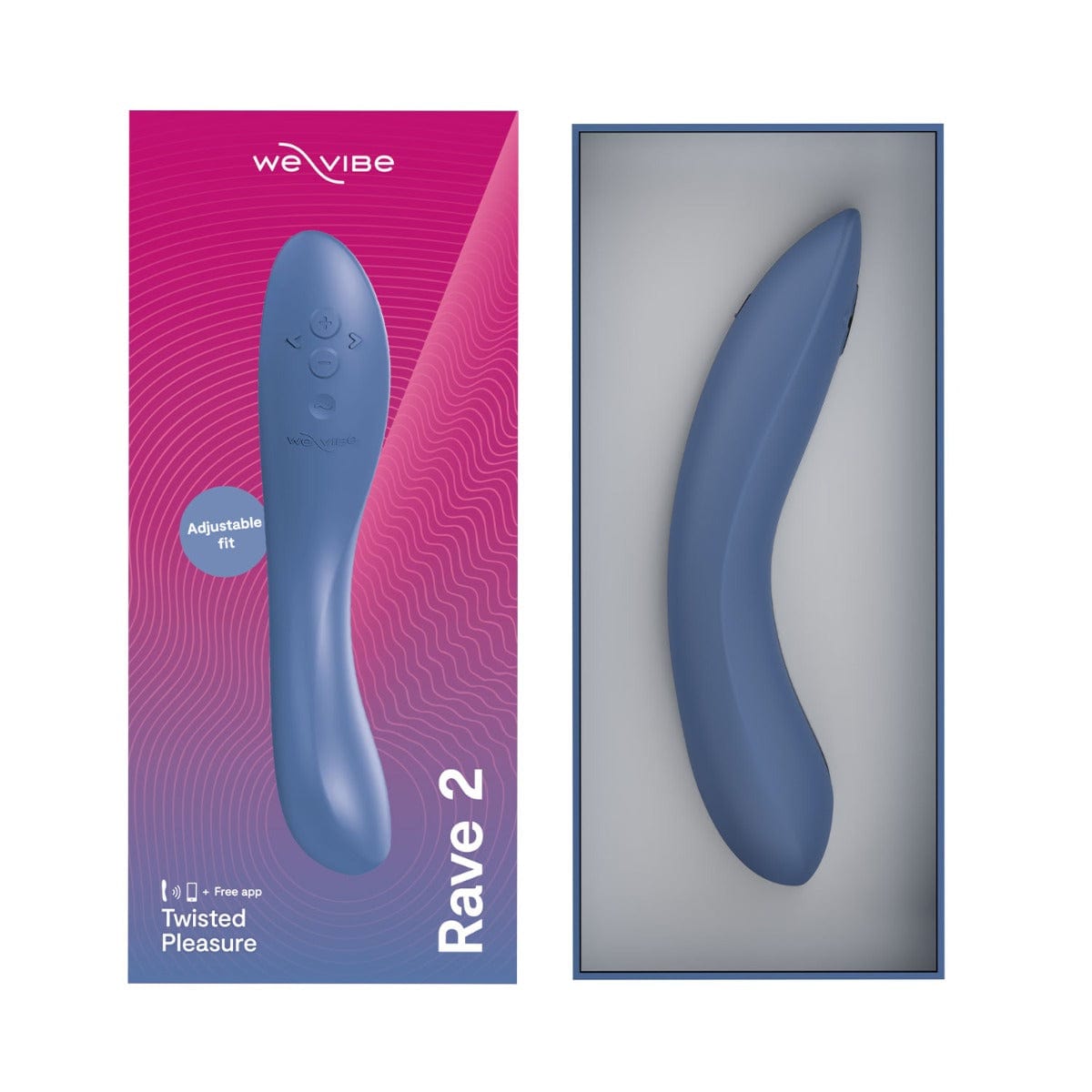 We-Vibe - Rave 2 App-Controlled Silicone G-Spot Vibrator Muted Blue