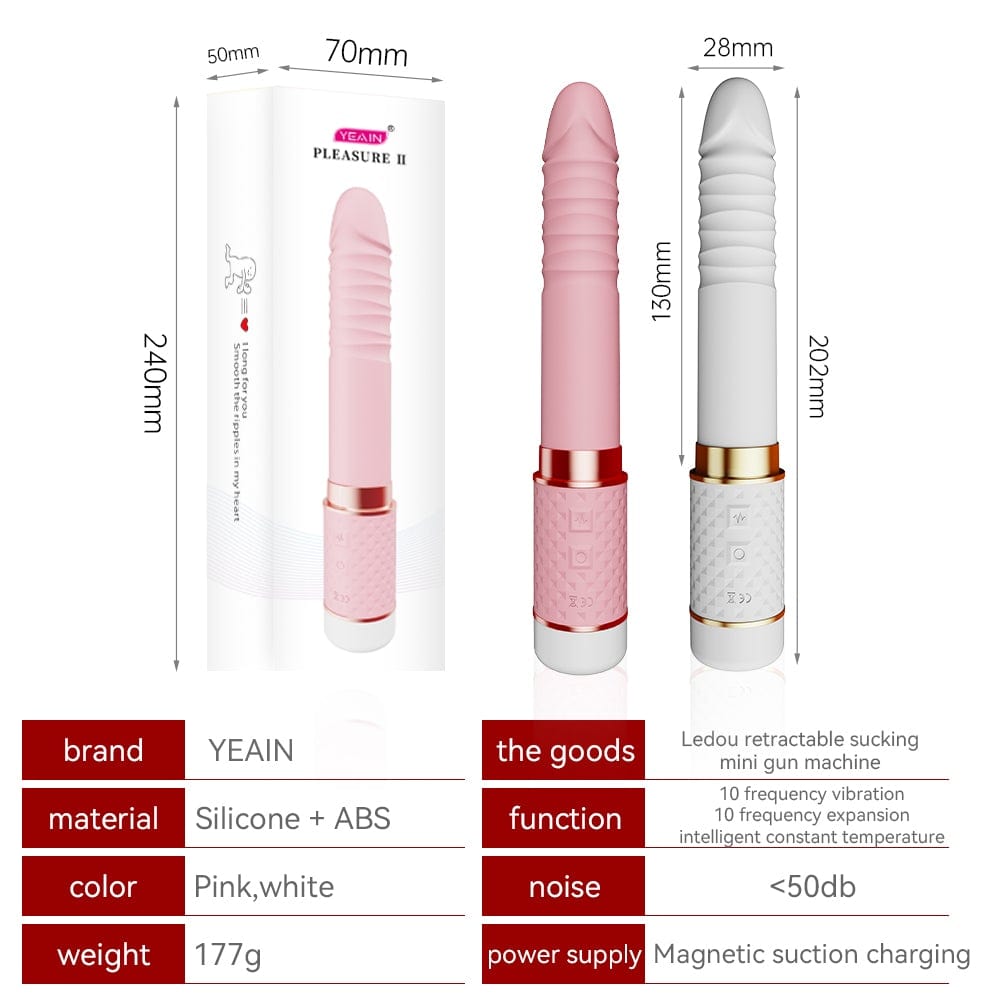 Yeain Pleasure II 便携式带加热功能的假阳具和吸力振动器防水