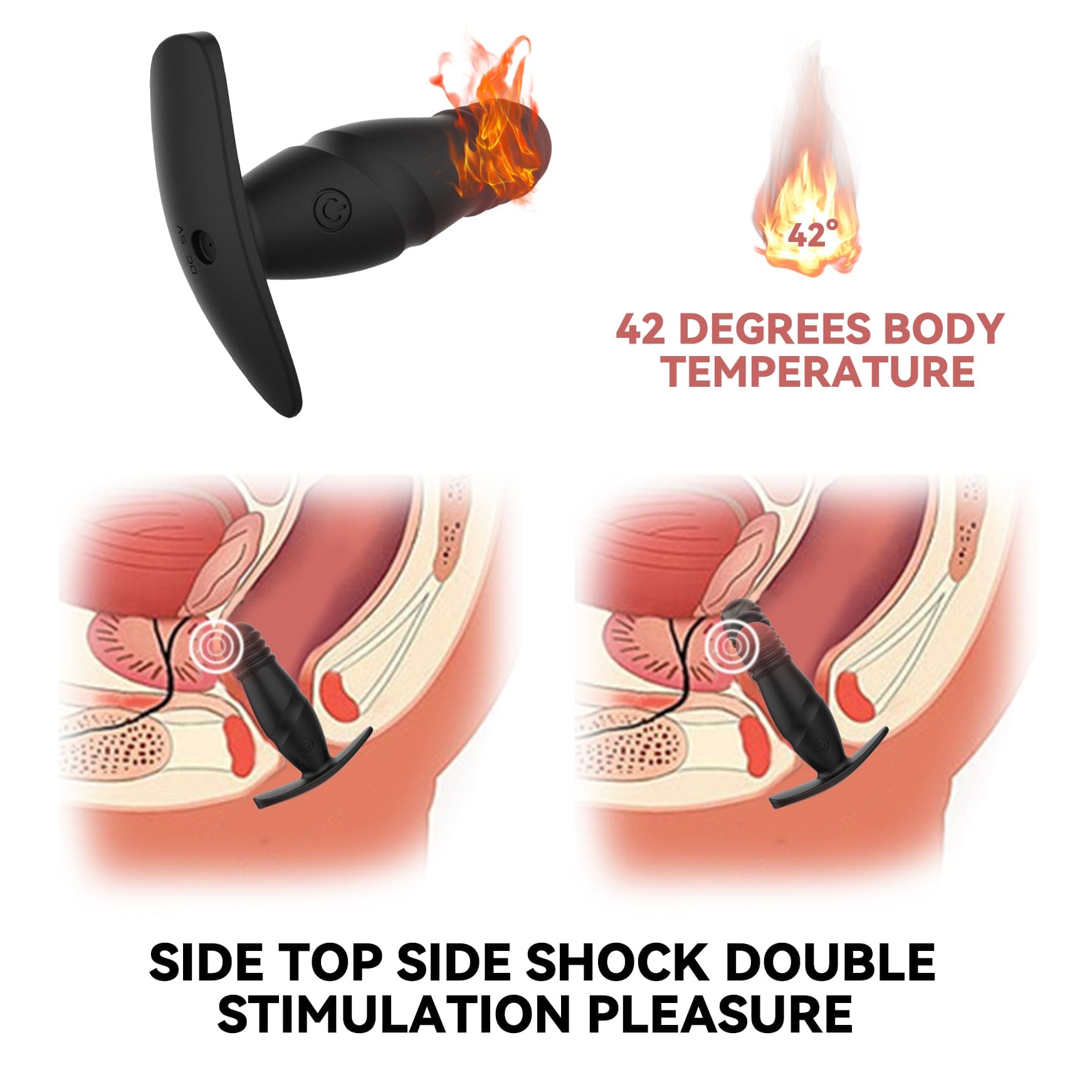 QM Prostate Vibrator dengan kawalan APP Bluetooth
