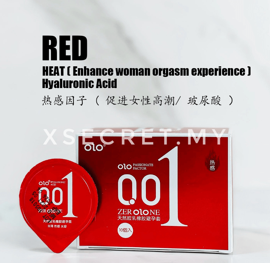 OLO 001 避孕套 10 件 0.01 毫米 最薄 持久 OLO 0.01 水基天然乳胶