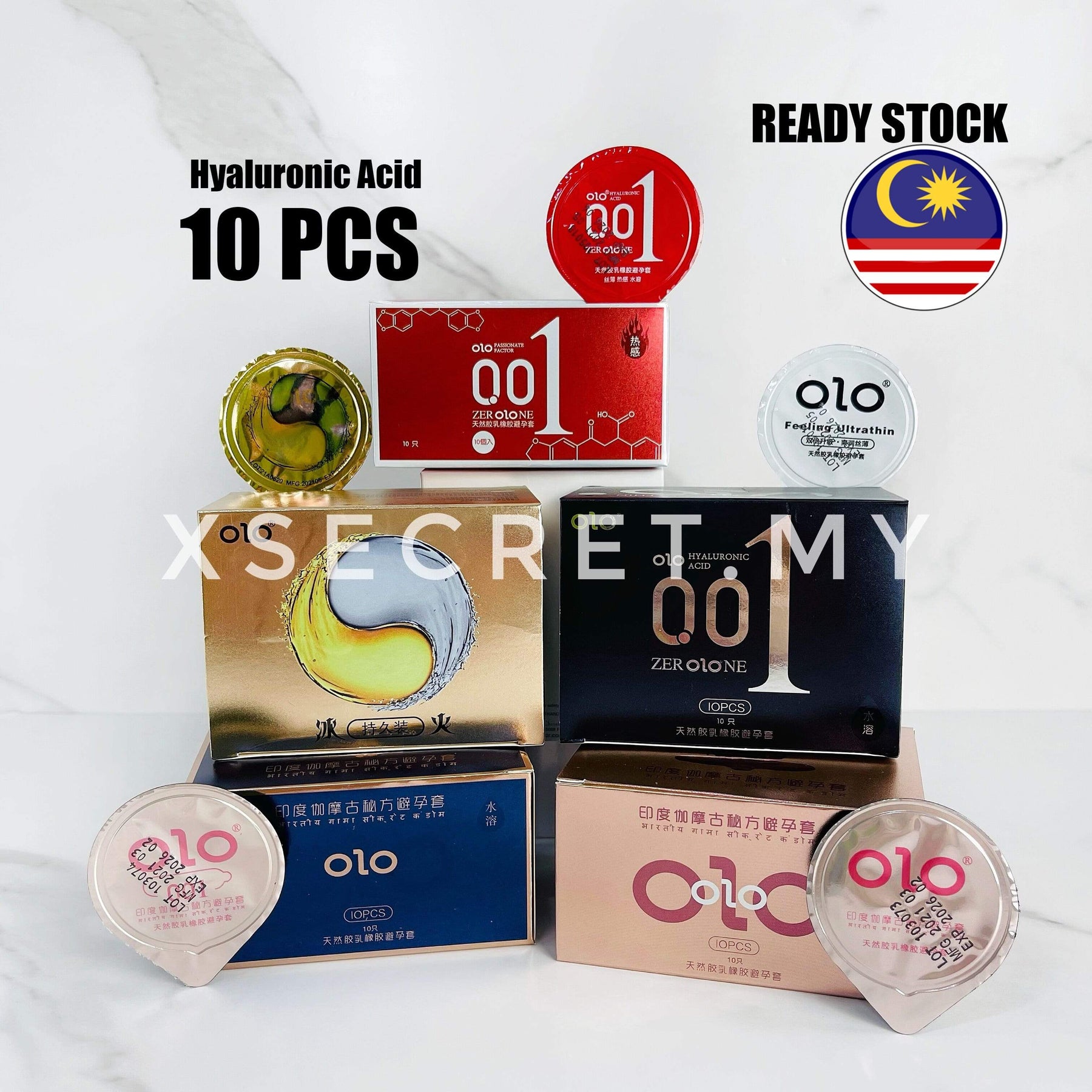 OLO 001 避孕套 10 件 0.01 毫米 最薄 持久 OLO 0.01 水基天然乳胶