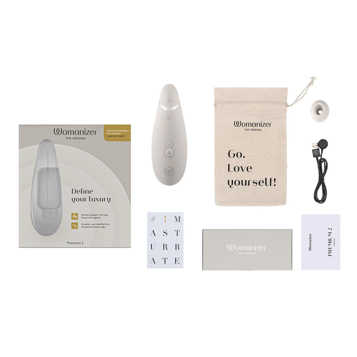 Womanizer - 优质 2 硅胶可充电阴蒂刺激器 5 种颜色