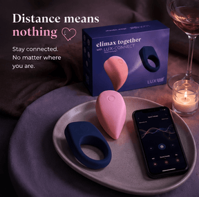 Kiiroo - Luxus App-Controlled Clit Massager Cock Ring Couple's Massager Set (Pink/Blue)