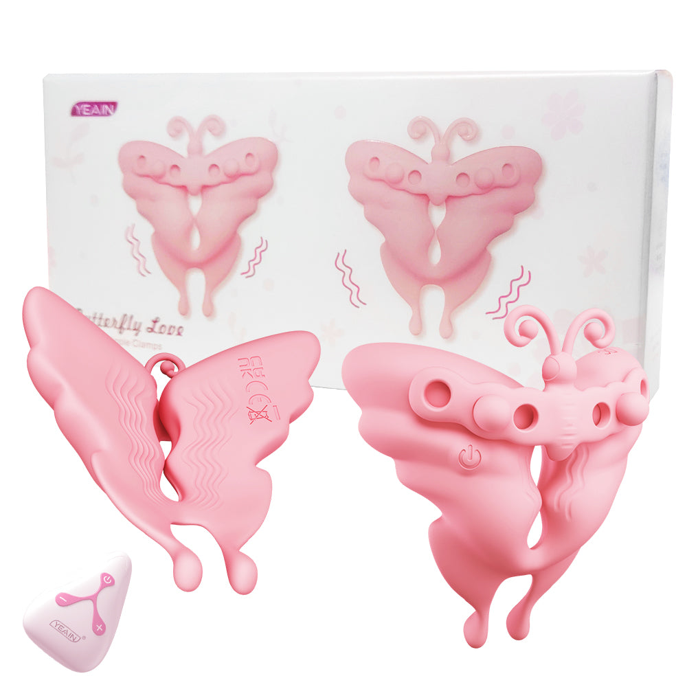 Yeain Butterfly Kiss Nipple Clamps with Vibration – Breast Massager, Adult Toy for Women 蝴蝶之吻振动乳头夹
