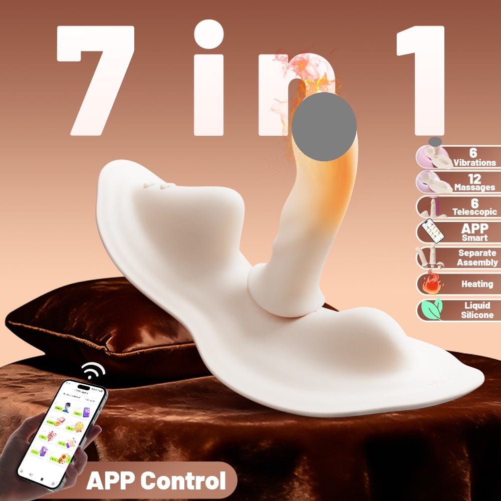 YEAIN APP Remote Control Vibrating Dildo Cushion – Heating, Telescopic & Detachable Design