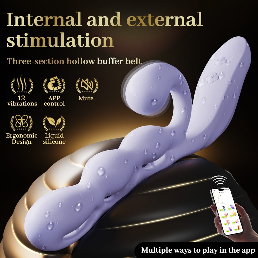 YEAIN Purple Grape App-Control Rabbit Vibrator with G-Spot & Clitoral Stimulation YEAIN 紫葡萄APP智能遥控兔耳震动棒女用