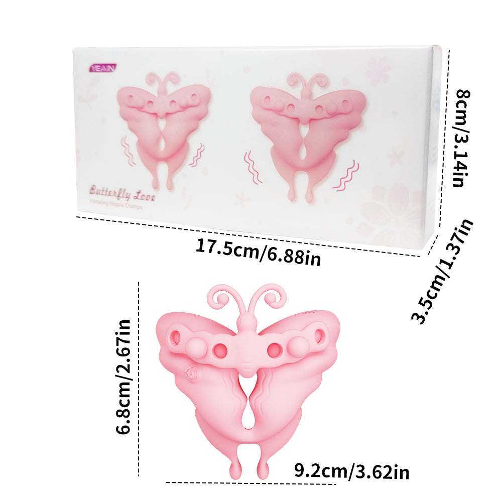 Yeain Butterfly Kiss Nipple Clamps with Vibration – Breast Massager, Adult Toy for Women 蝴蝶之吻振动乳头夹