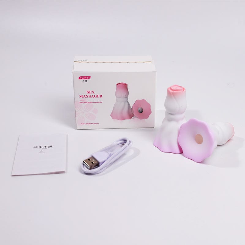 Yeain  Stimulating Nipple Vibrator, Manual Suction Teasing Rose-Shaped Adult Pleasure Toy