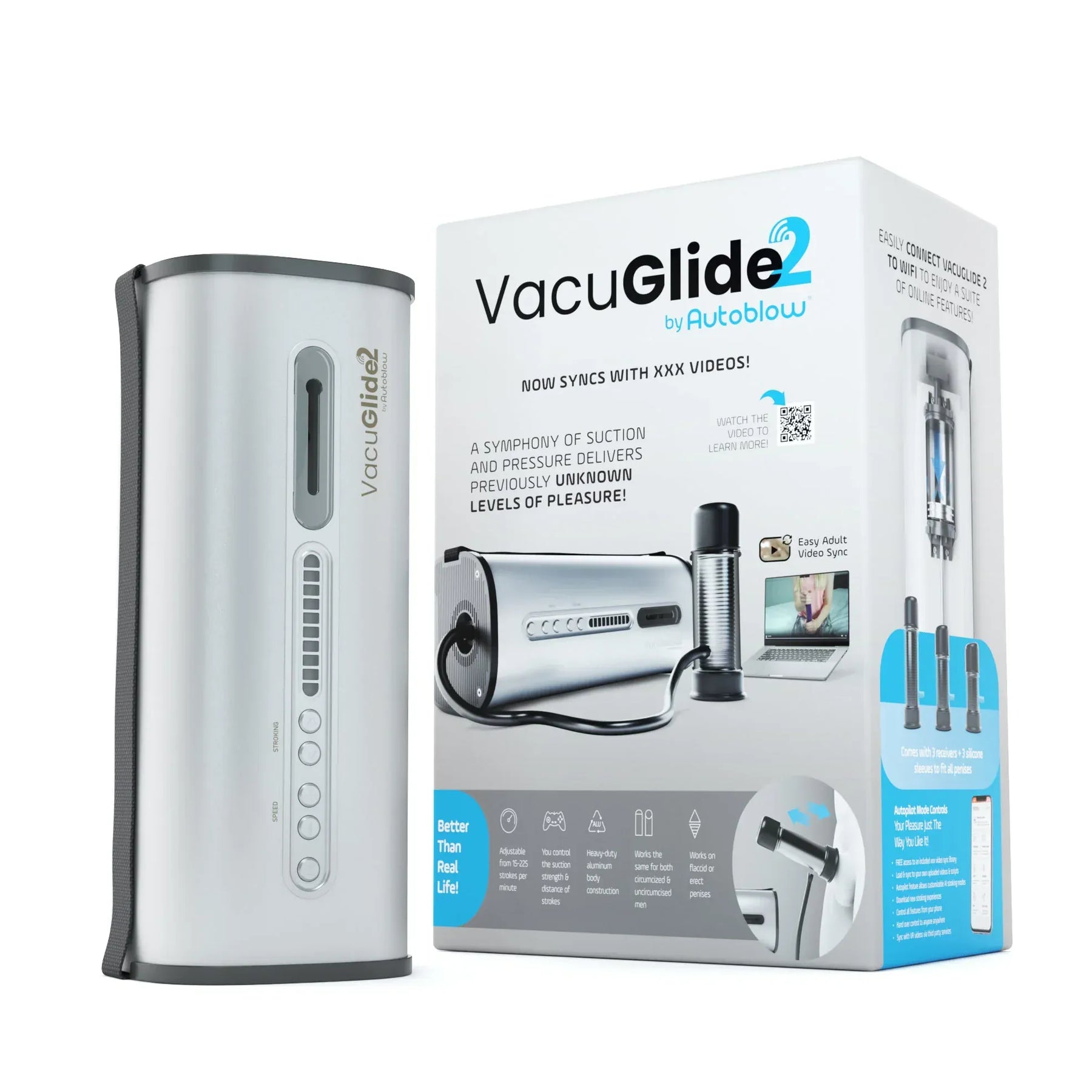 Autoblow - Vacuglide 2 by Autoblow: Suction-Aided Milking Machine (Silver)