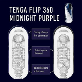 Tenga - Flip 360 Panoramic Pleasure Male Masturbator Midnight Purple