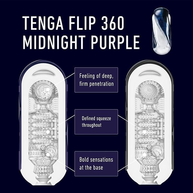 Tenga - Flip 360 Panoramic Pleasure Male Masturbator Midnight Purple