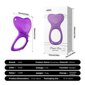 YEAIN Purple Rose Couple Resonance Vibrating Ring – App-Control Smart Intimacy Device YEAIN 紫玫瑰情侣共振振动环充电APP无线遥控震动器