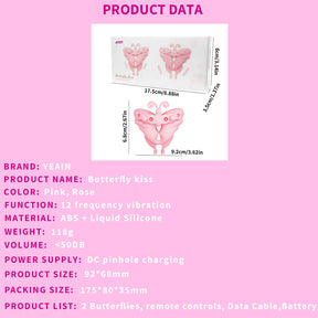 Yeain Butterfly Kiss Nipple Clamps with Vibration – Breast Massager, Adult Toy for Women 蝴蝶之吻振动乳头夹
