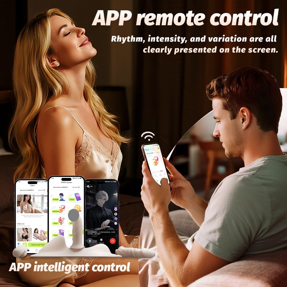 YEAIN APP Remote Control Vibrating Dildo Cushion – Heating, Telescopic & Detachable Design