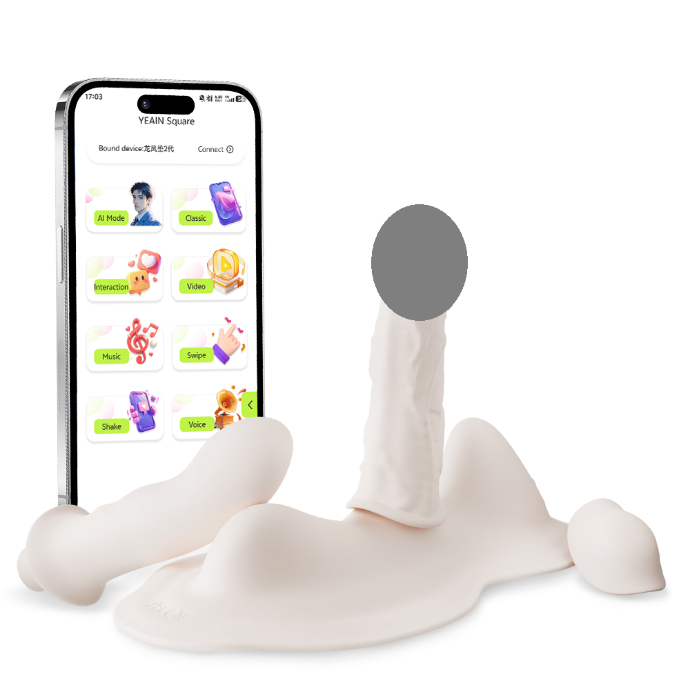 YEAIN APP Remote Control Vibrating Dildo Cushion – Heating, Telescopic & Detachable Design