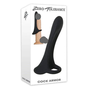 Zero Tolerance - Cock Armor Vibrating Rechargeable Cock Ring Sleeve (Black)