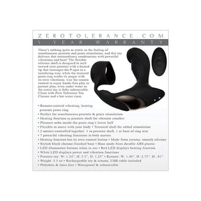 Zero Tolerance - Strapped and Tapped Heating Vibrating Prostate Massager (Black)