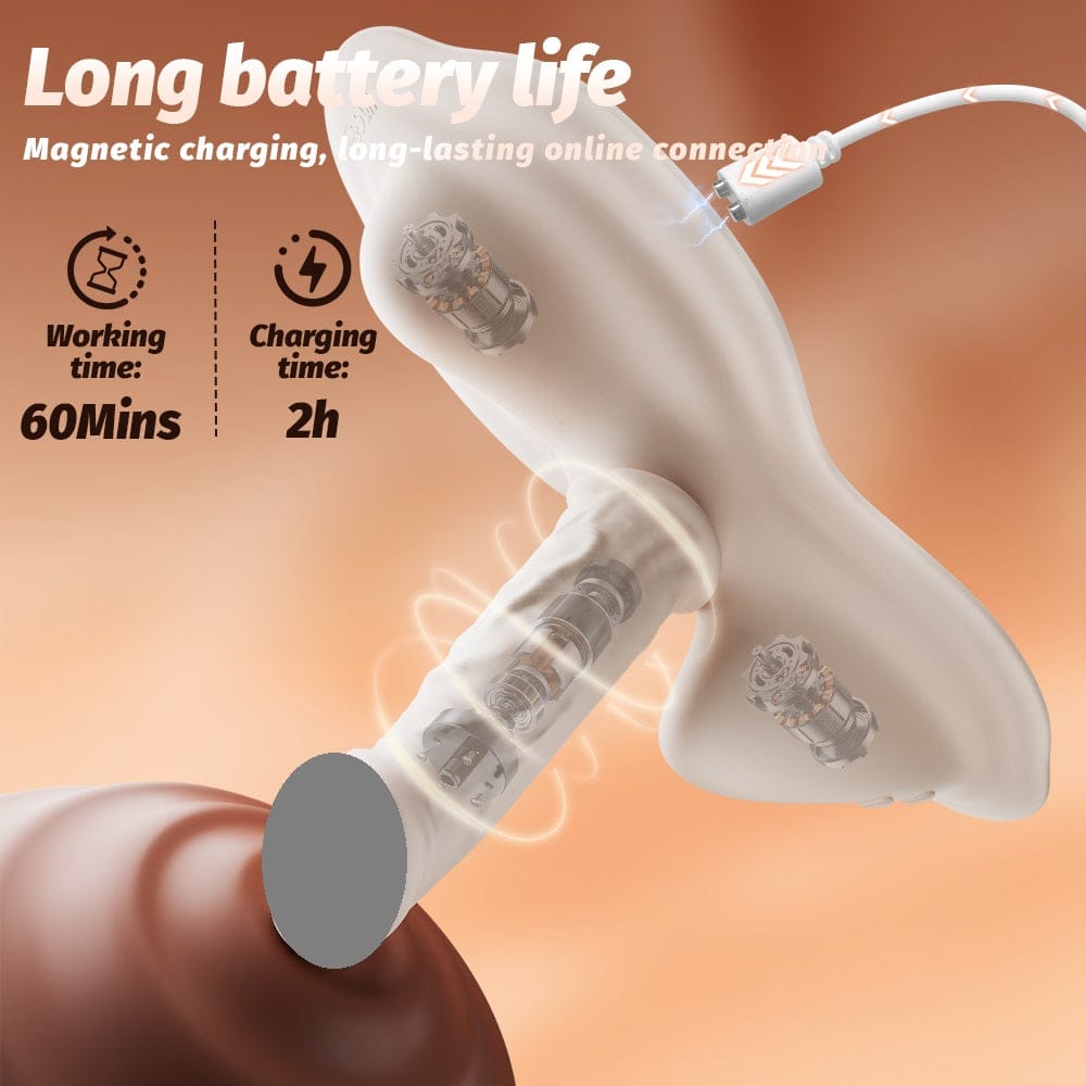 YEAIN APP Remote Control Vibrating Dildo Cushion – Heating, Telescopic & Detachable Design