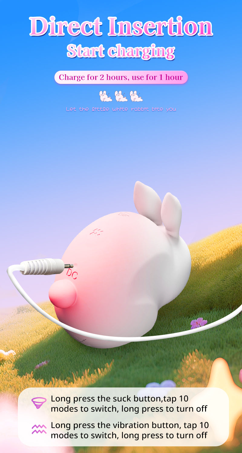 Yeain Bobo Rabbit Suction Vibrating Egg – Women’s Adult Pleasure Toy, Masturbator Device, Vibrating Clitoral Stimulator for Female Orgasm  夜樱啵啵兔 无线吮吸震动蛋 女士按摩器