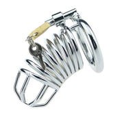 Male Chastity Device Snake-Shaped Cage Metal Cock Cage Chastity Lock Adult Toy Stainless Steel