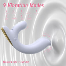 Fox Fairy Liquid Silicone  9 Frequency G-Spot Shape 2 in 1 Vibrator For Her ( Purple/ Rose Pink)