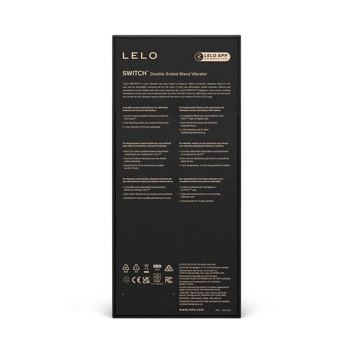 Lelo - Switch App-Controlled Double-sided Wand Vibrator Lilac and Pink
