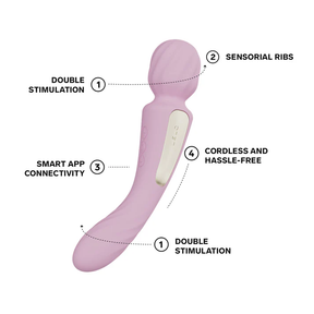Lelo - Switch App-Controlled Double-sided Wand Vibrator Lilac and Pink