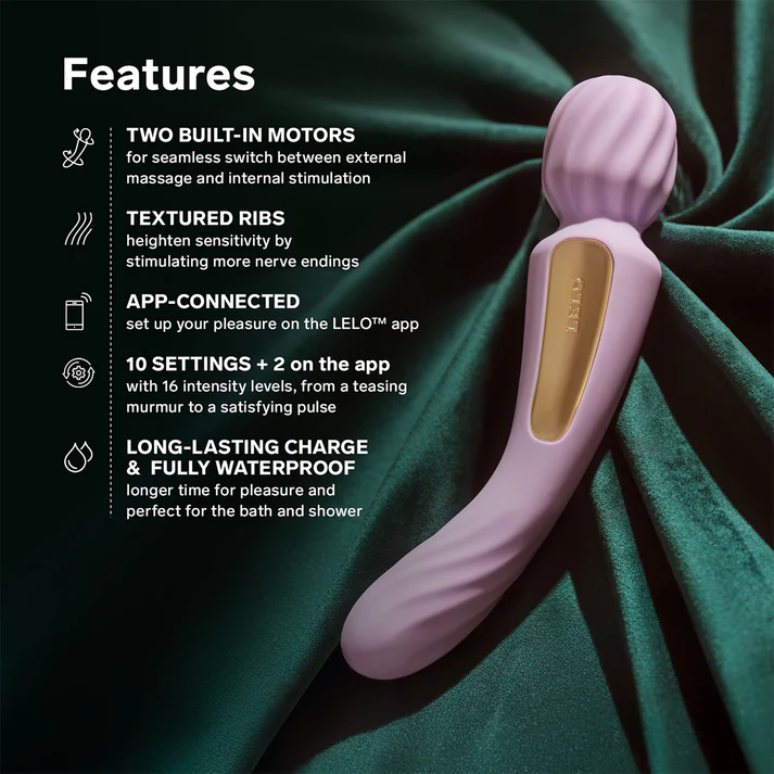Lelo - Switch App-Controlled Double-sided Wand Vibrator Lilac and Pink