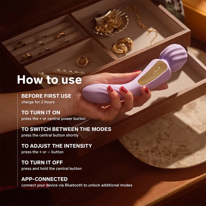 Lelo - Switch App-Controlled Double-sided Wand Vibrator Lilac and Pink