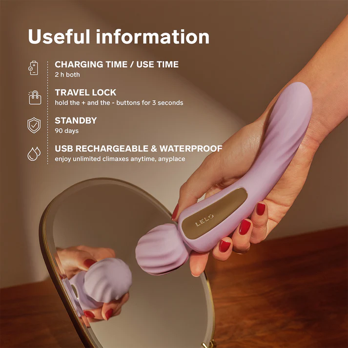 Lelo - Switch App-Controlled Double-sided Wand Vibrator Lilac and Pink