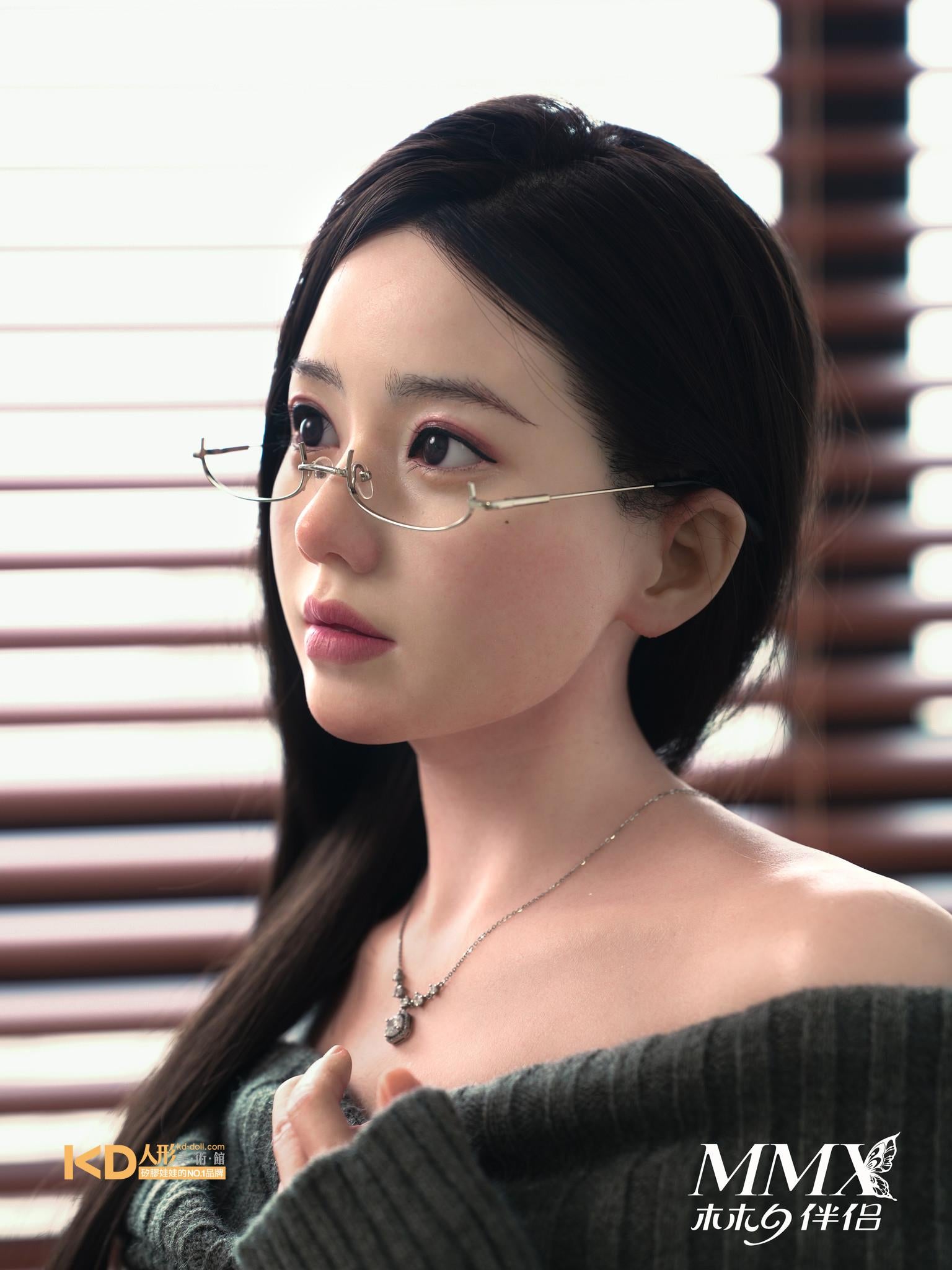 MMX DOll Full Silicone Companion Doll, 153cm (Full Skin Texture), Intellectual Beauty Menghan – Integrated Head and Body