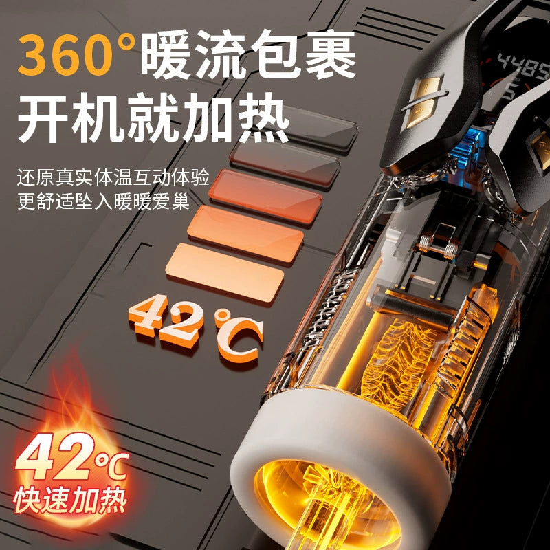 Mizzee Yashen male masturbator with intelligent app interaction, fully automatic dual-thrust electric handle 谜姬夜神飞机杯智能app互动全自动双伸缩手柄电动