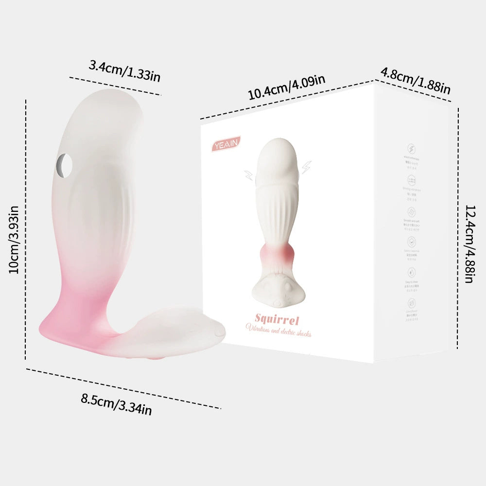 Yeain Squirrel Wearable Electro-Shock Vibrating Egg | Remote-Controlled Strap-On Massager for Women  新品夜樱电击穿戴跳蛋遥控女性自慰震动器具按摩棒