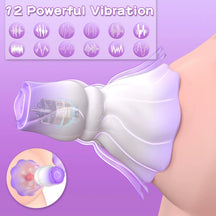 Yeain  Stimulating Nipple Vibrator, Manual Suction Teasing Rose-Shaped Adult Pleasure Toy