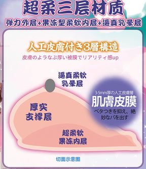FM 3kg Soft Layered Silicone Breast Model – Japanese-Style Craft, Realistic Feel,  三层柔软极真超乳