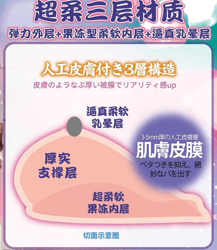 FM 3kg Soft Layered Silicone Breast Model – Japanese-Style Craft, Realistic Feel,  三层柔软极真超乳