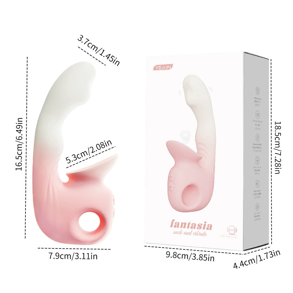 Yeain  Fantasia APP Remote-Controlled Clitoral Suction Vibrator | Powerful Vacuum Air Pulse & Vibration   APP远程控制阴蒂吮吸震动器｜强力真空气压脉冲与震动刺激