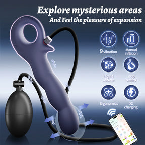 Explorer APP-Controlled Inflatable Anal Plug | Expandable Vibrator for Men & Women  探索者APP控制充气膨胀肛塞男女后庭震动棒成人自慰器