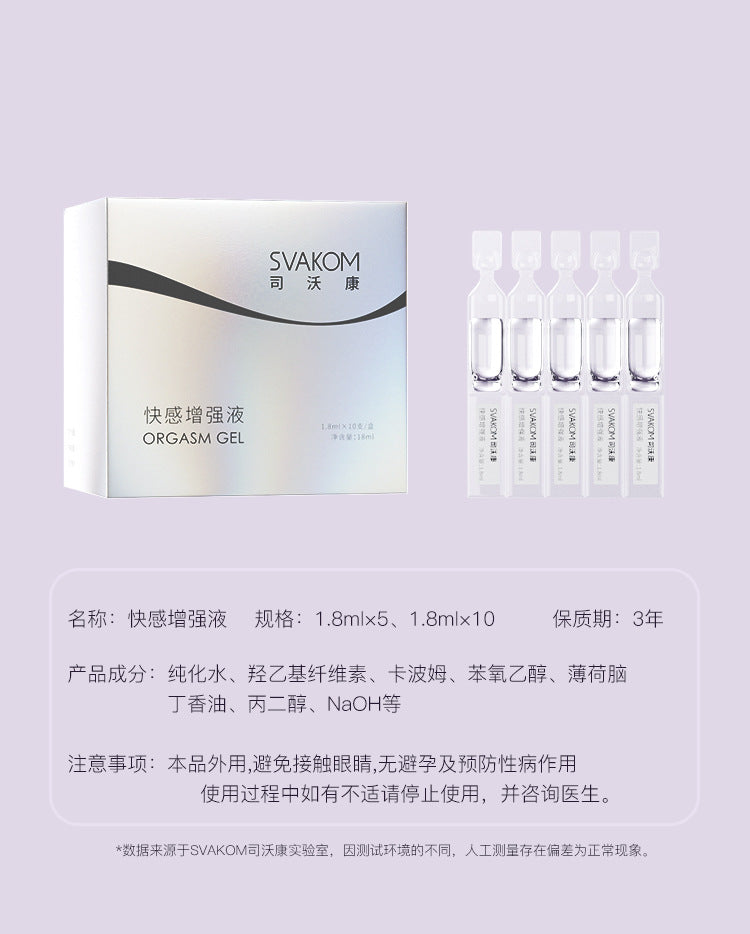 Svakom Female Arousal Gel (10-Pack) – Hormone-Free, Gentle Formula with Cooling & Warming Sensation
