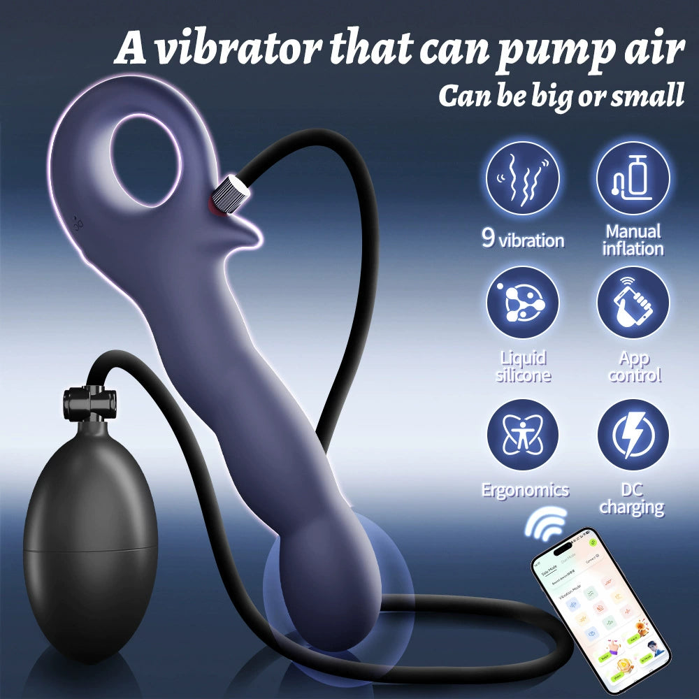 Explorer APP-Controlled Inflatable Anal Plug | Expandable Vibrator for Men & Women  探索者APP控制充气膨胀肛塞男女后庭震动棒成人自慰器